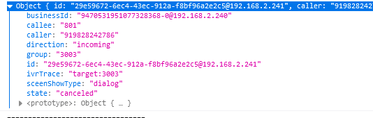 WebSocket来电信息推送JSON